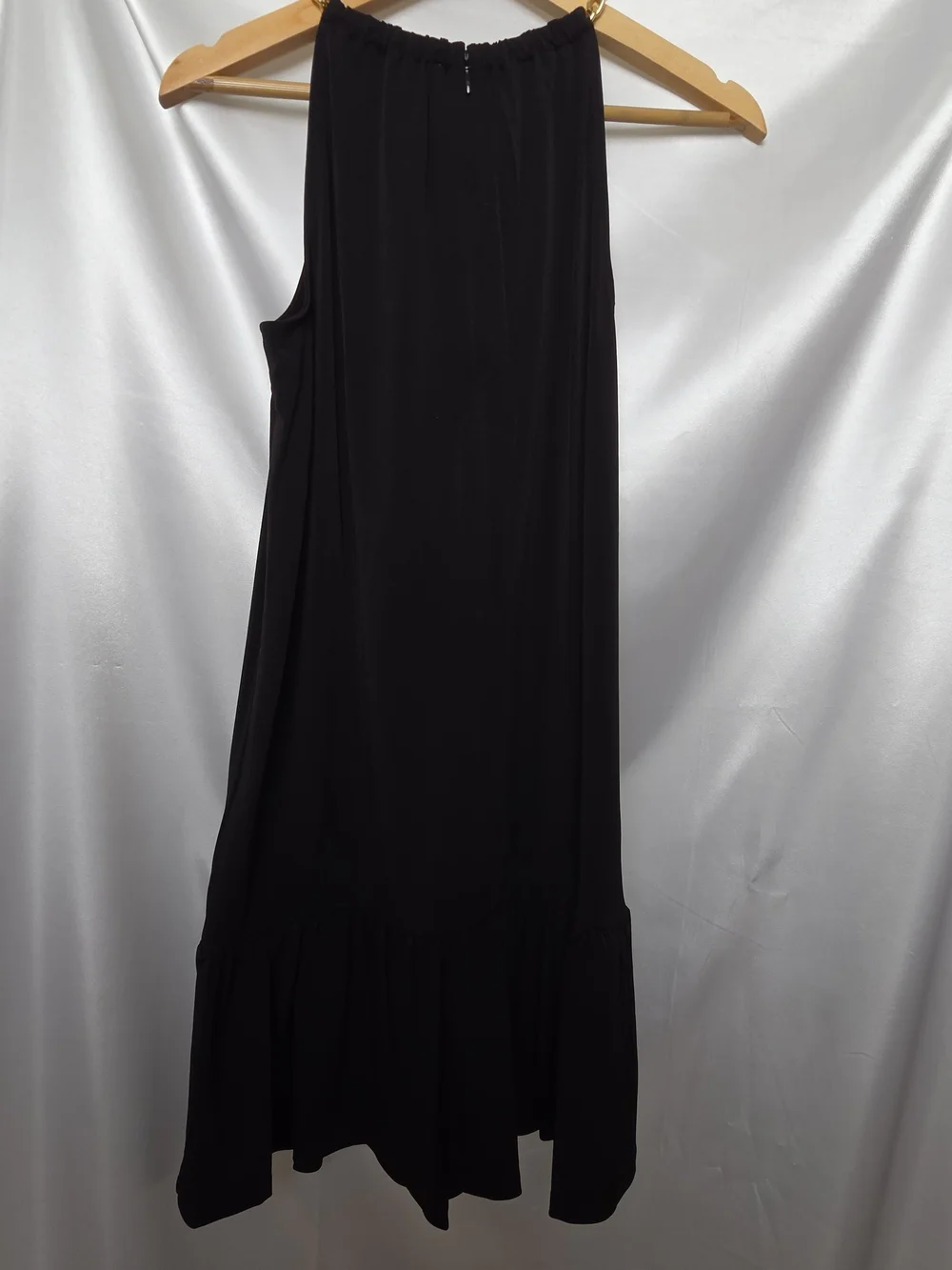 NWT Michael Kors Black Gold Chain Halter Midi Dress Women's Small Sleeveless